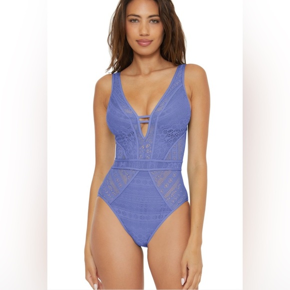 Brand new BECCA Women’s Color Play Plunge One Piece Swimsuit Small - Picture 4 of 13